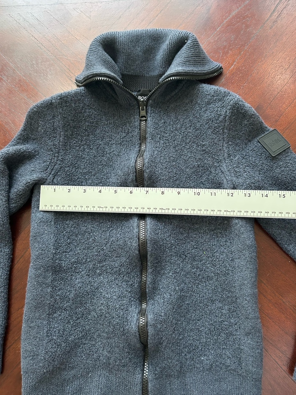 Boss Kids Charcoal Gray Full-Zip Knit Jacket size L - Picture 4 of 7